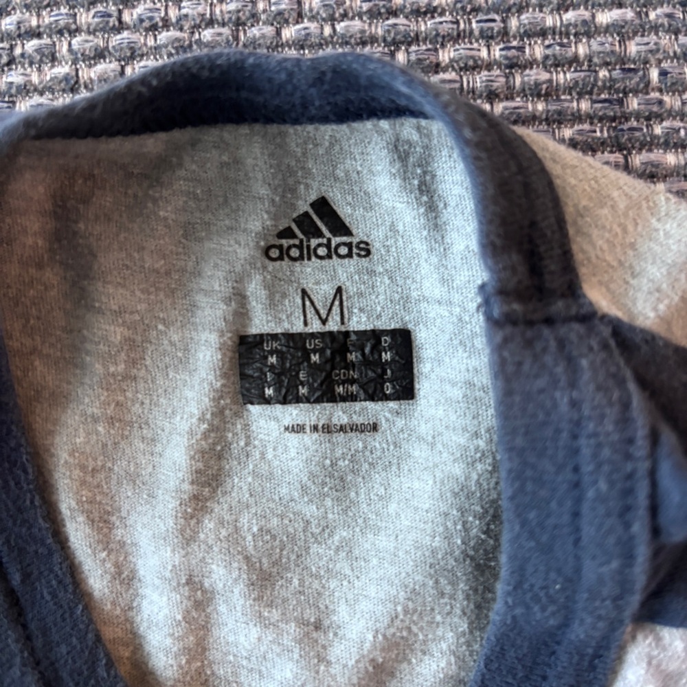 Adidas Kids Gray Navy Raglan Baseball Tee 3/4 Sleeve Size Medium - Picture 2 of 4